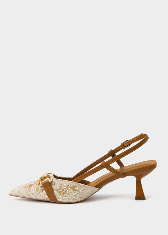 Women Embroidery Fabric Heels Sandal - Image 5