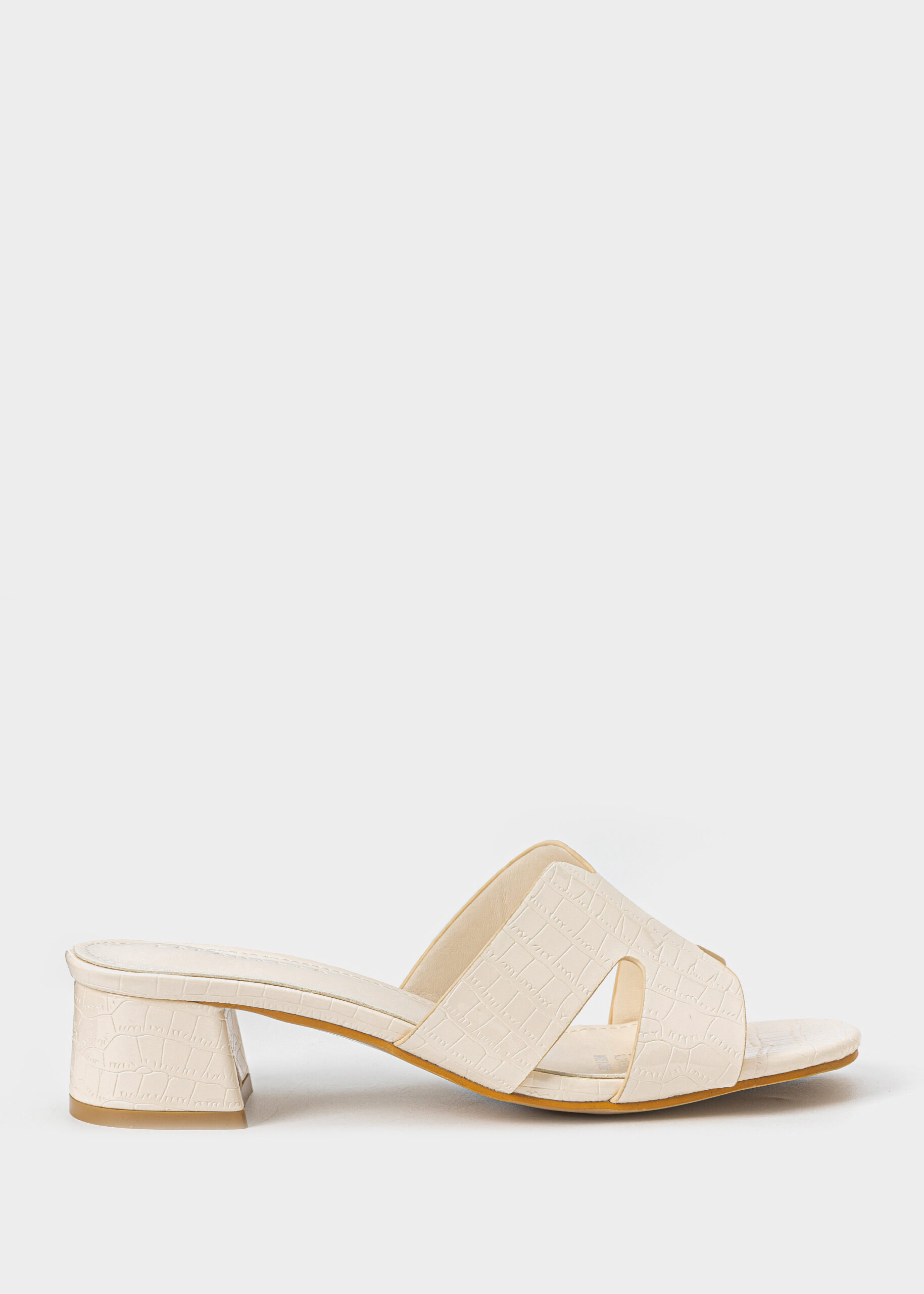 6125213019103-a Women Patterned Leather Heels Slipper - Image 1