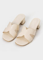 Women Patterned Leather Heels Slipper - Image 2