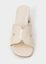 Women Patterned Leather Heels Slipper - Image 3