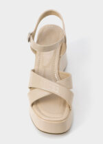 ⁦صندل نسائي كعب جلد لامع⁩ - الصورة ⁦3⁩