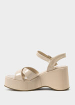 ⁦صندل نسائي كعب جلد لامع⁩ - الصورة ⁦5⁩