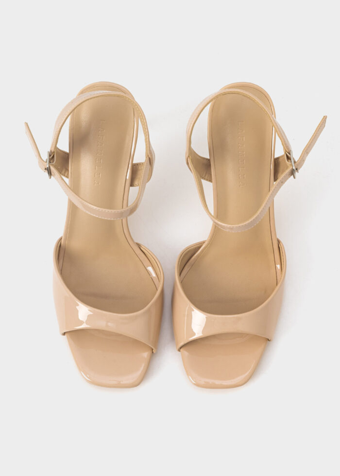 Women Patent Leather Heels Sandal - Image 4