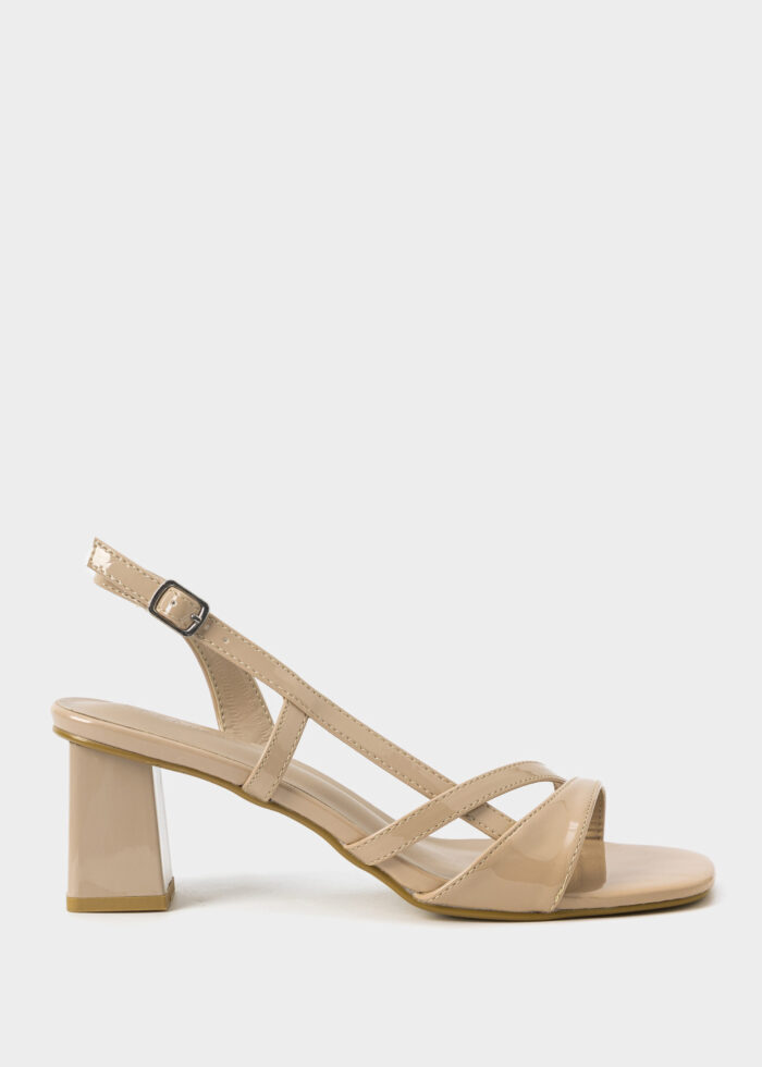 Women Patent Leather Heels Sandal - Image 1