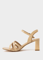 ⁦صندل نسائي كعب جلد بنقش⁩ - الصورة ⁦5⁩