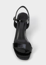 ⁦صندل نسائي كعب جلد لامع⁩ - الصورة ⁦3⁩