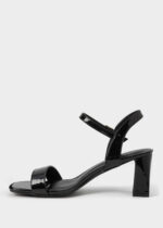 ⁦صندل نسائي كعب جلد لامع⁩ - الصورة ⁦5⁩