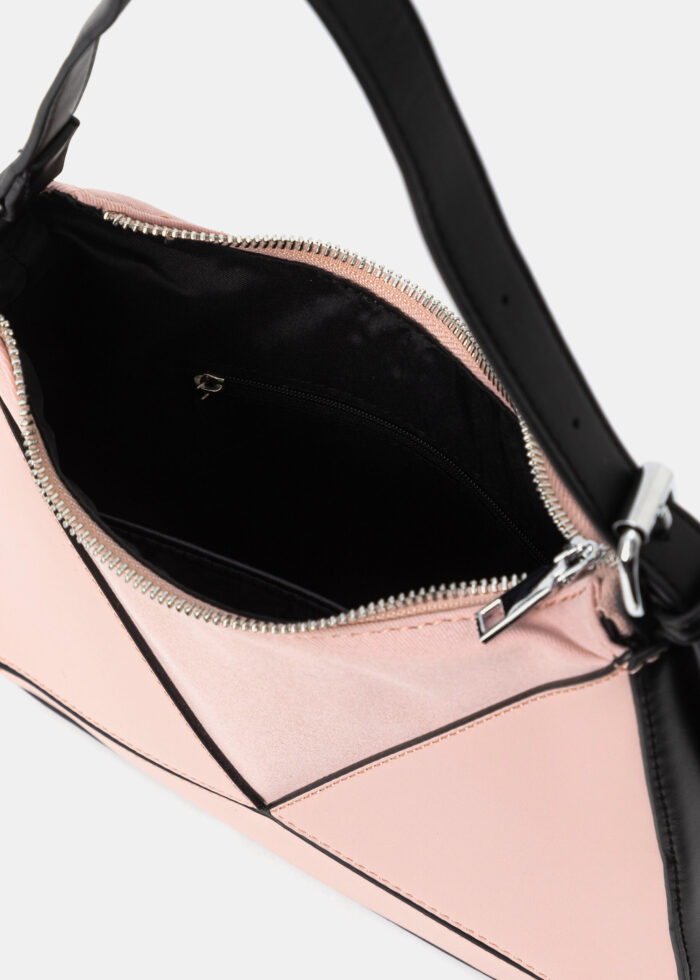 Women Leather and Fabric Bag - Image 4