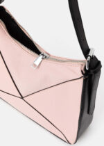Women Leather and Fabric Bag - Image 5