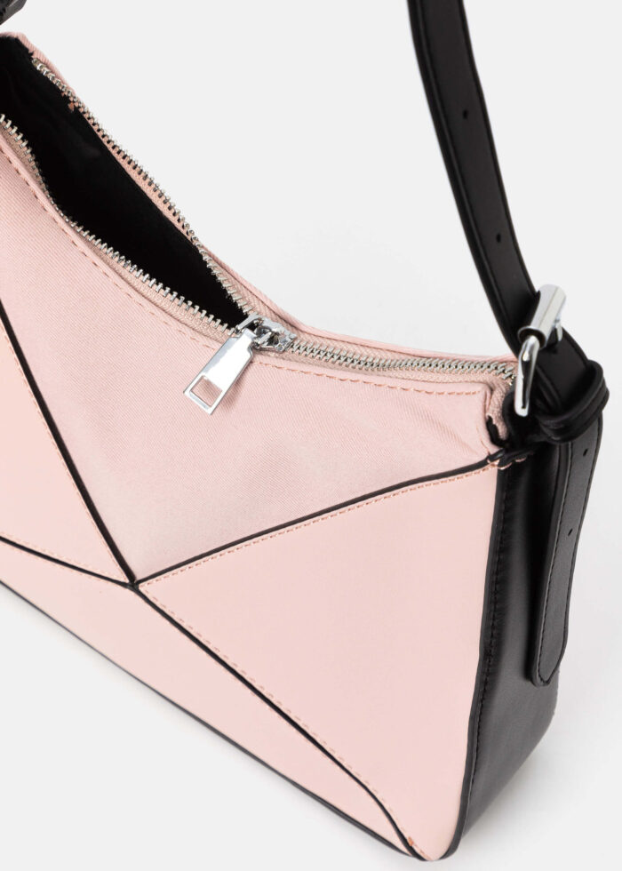 Women Leather and Fabric Bag - Image 5