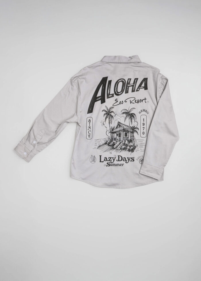 Kids Boy "Lazy Days Summer" Printed Shirt - Image 2