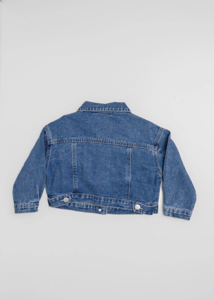 Kids Girl Strass Decor Jeans Jacket - Image 2