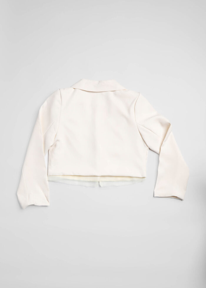 Kids Girl Cropped Plain Blazer - Image 3