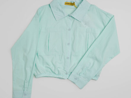 Kids Girl Cropped Plain Shirt