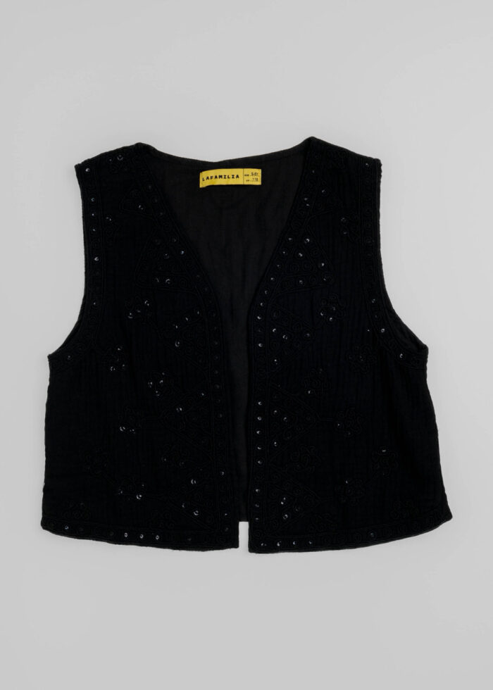 Kids Girl Strass Decor Vest - Image 2