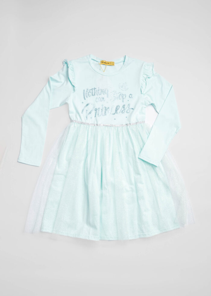 Kids Girl "Princess" Printed Short Dress - Image 1