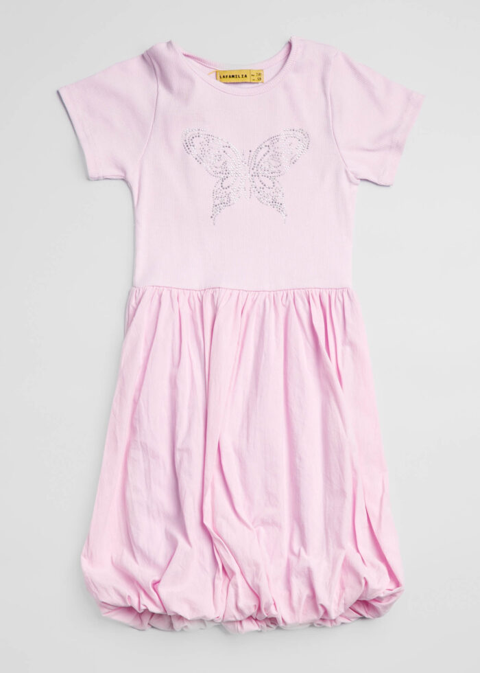 Kids Girl Butterfly Printed Short Dress - Image 2