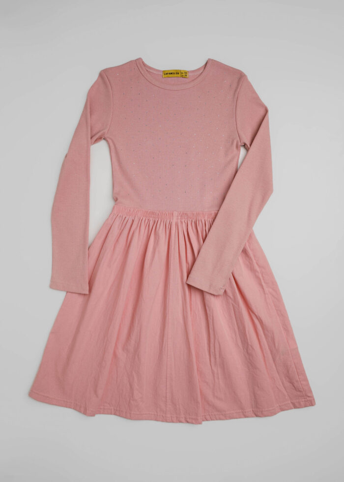 Kids Girl Strass Decor Short Dress - Image 2