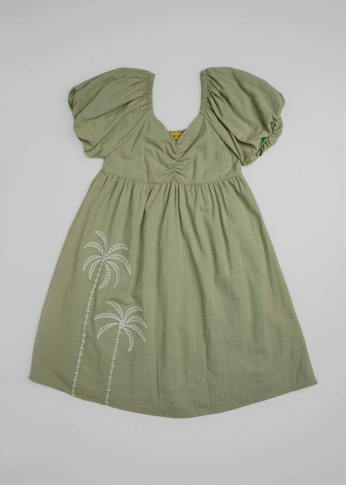 Kids Girl Embroidery Decor Short Dress - Image 2