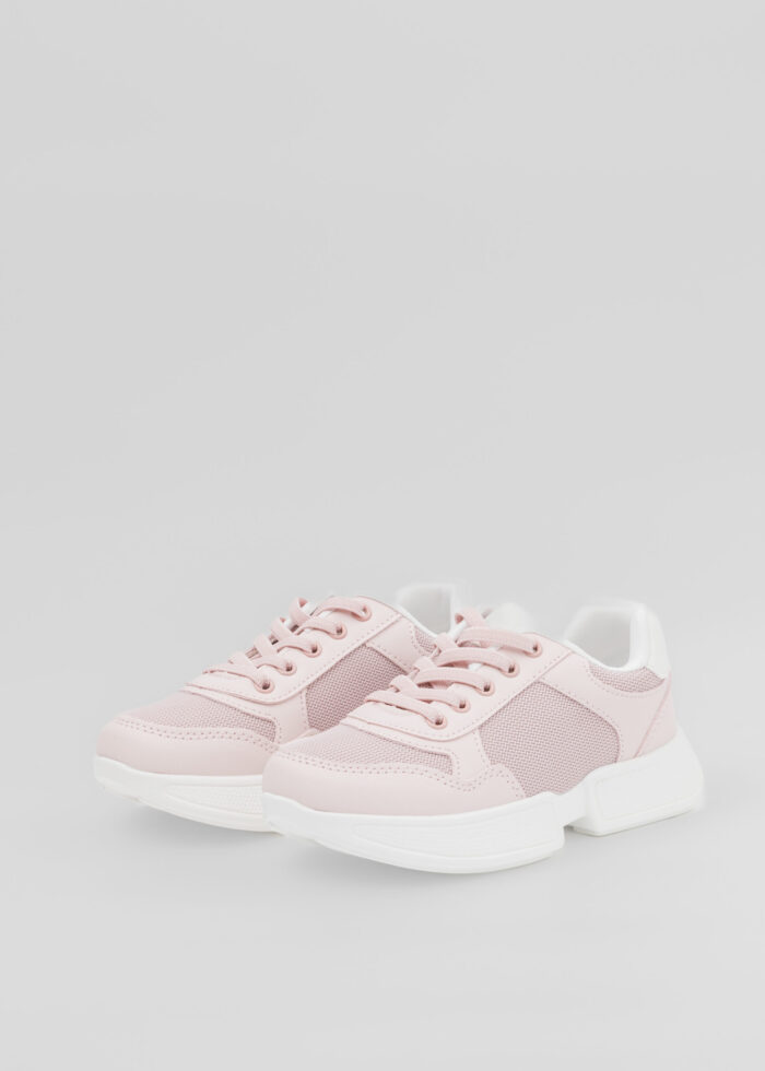 Kids Girl Fabric and Leather Sport Shoes - Image 2