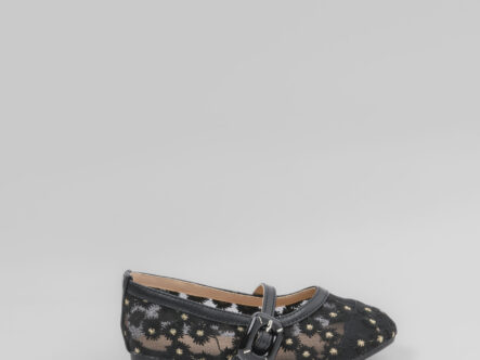 حذاء باليرينا أطفال بناتي بنسيج شبكي مزخرف