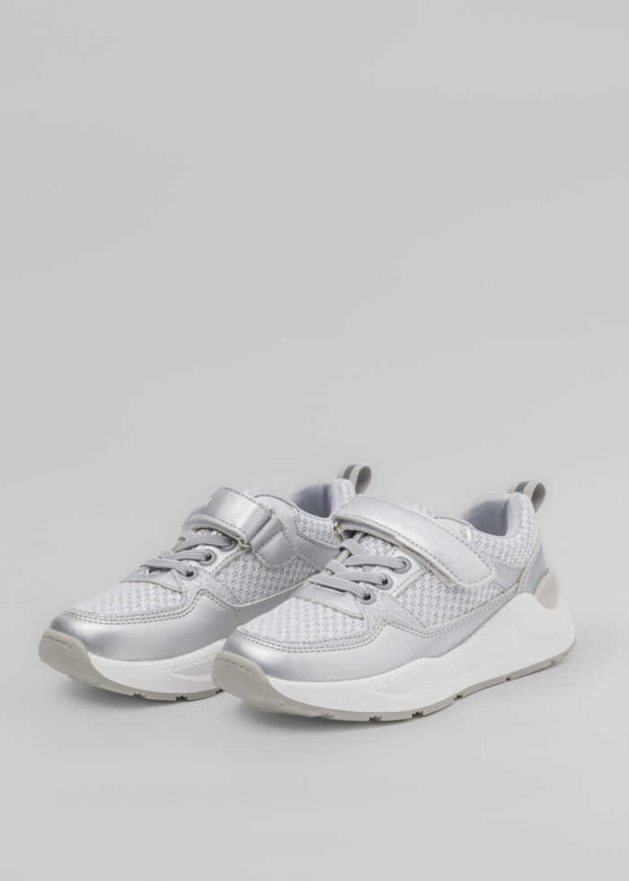 Kids Girl Leather and Fabric Sport Shoes - Image 2