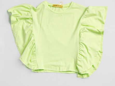 Kids Girl Ruffled Decor T-Shirt