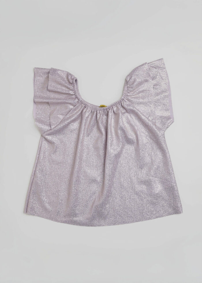 Kids Girl Glittery Fabric T-Shirt - Image 2