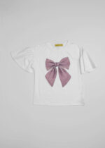 Kids Girl Bow Decor T-Shirt - Image 2