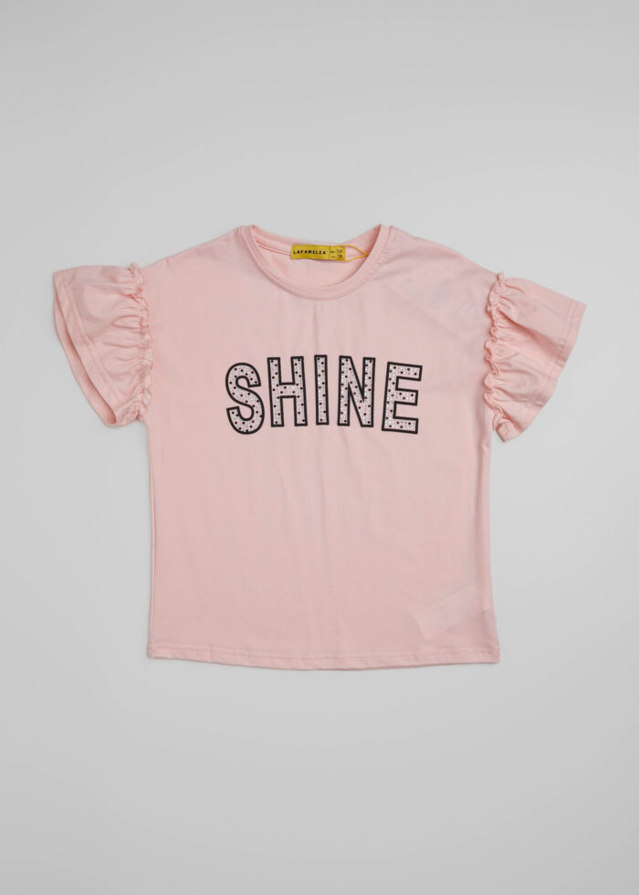 Kids Girl "Shine" Printed T-Shirt - Image 1