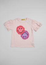 Kids Girl Smiley Faces Printed T-Shirt - Image 2