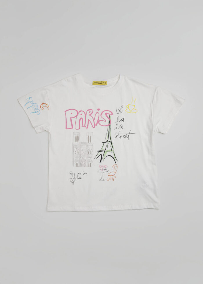 Kids Girl Drawing Printed T-Shirt - Image 1