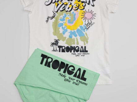 Kids Girl "Summer Vibes" Printed Two-Pieces Pajama