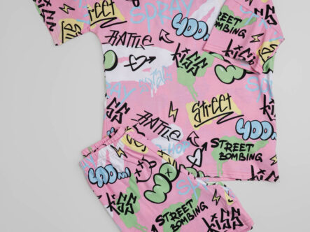 Kids Girl Writings Printed Two-Pieces Pajama