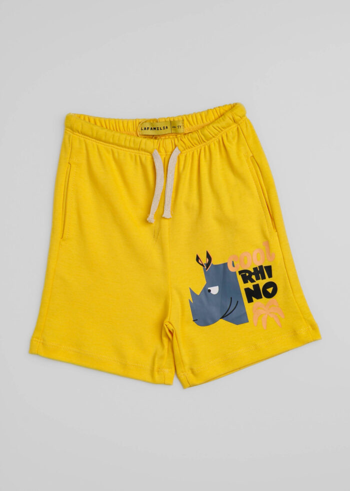 Baby Boy "Cool Rhino" Printed Sport Short - Image 1