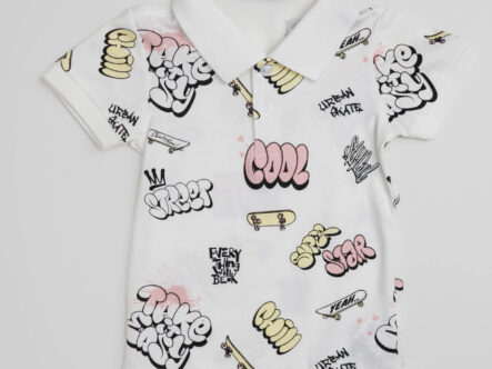 Baby Boy Writings Printed Polo Shirt