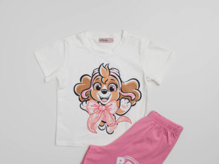 بيجامة أطفال بيبي بناتي قطعتين بطباعة "Paw Patrol"