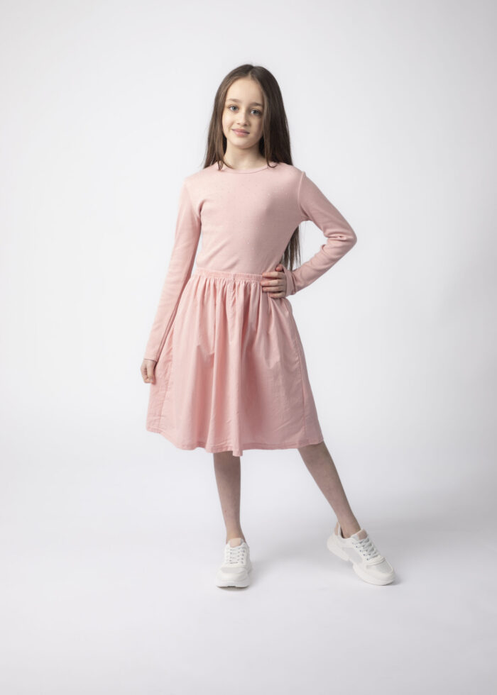 Kids Girl Strass Decor Short Dress - Image 1