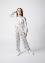 بلوزة أطفال بناتي مزخرفة بالورود