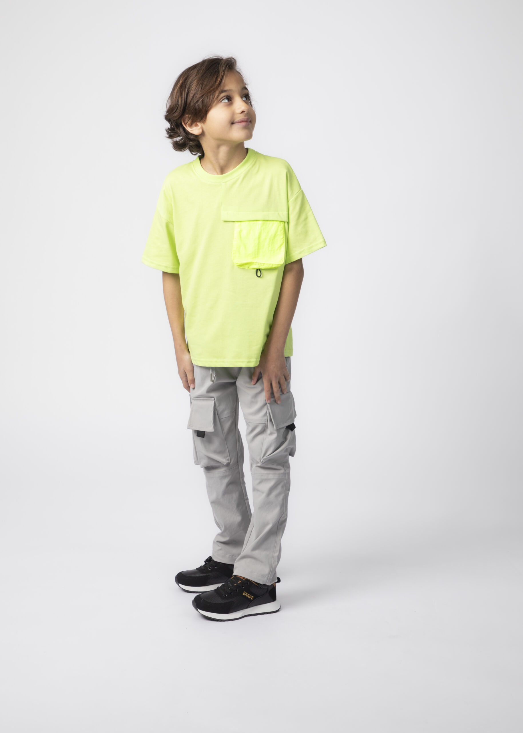 LF LS -166 تيشيرت أطفال ولادي مزينة بجيب - الصورة 1