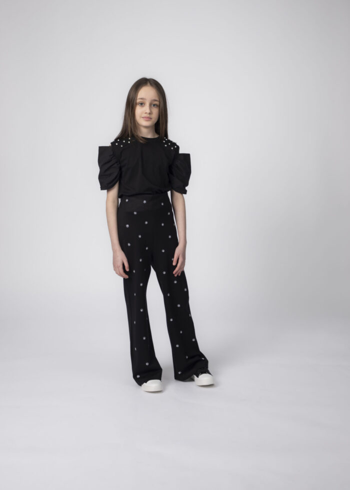 Kids Girl Strass Decor T-Shirt - Image 1
