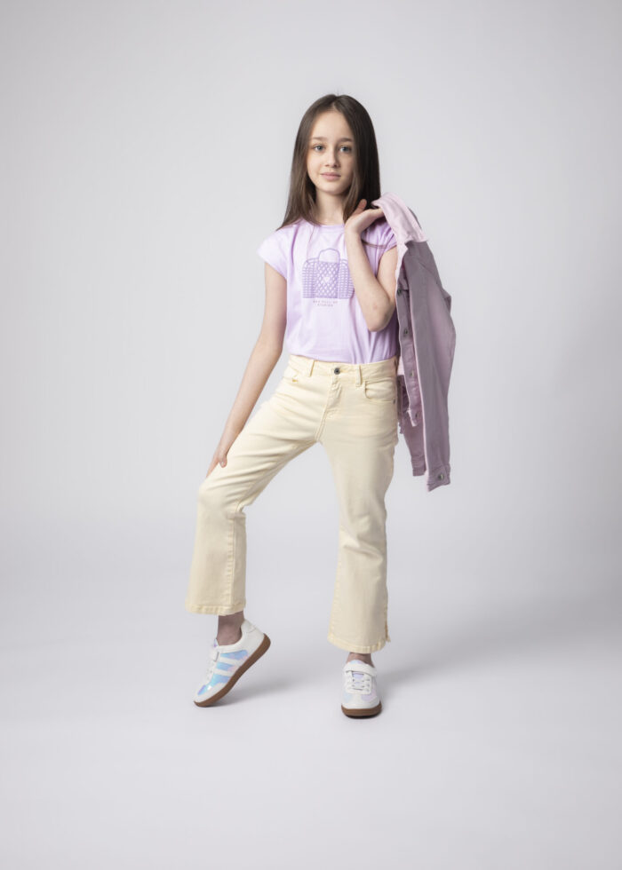 Kids Girl "Bag Full of Stories" Printed T-Shirt - Image 1