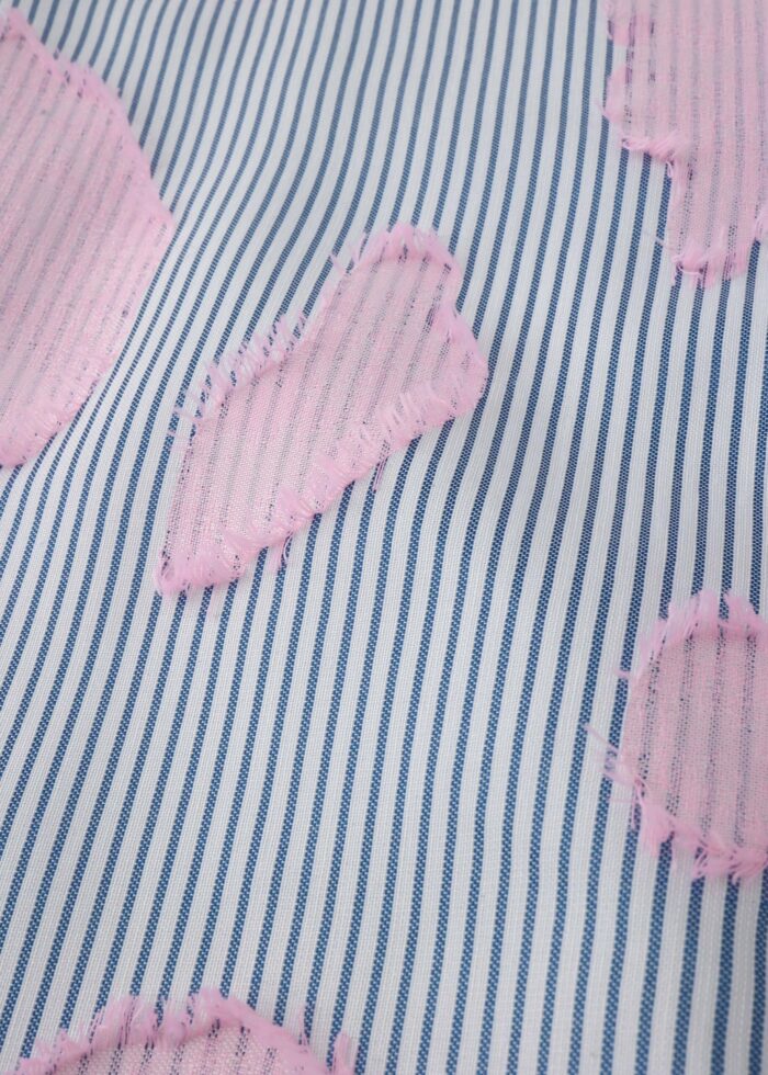 Women Striped with Patches Decor Shirt - Image 4