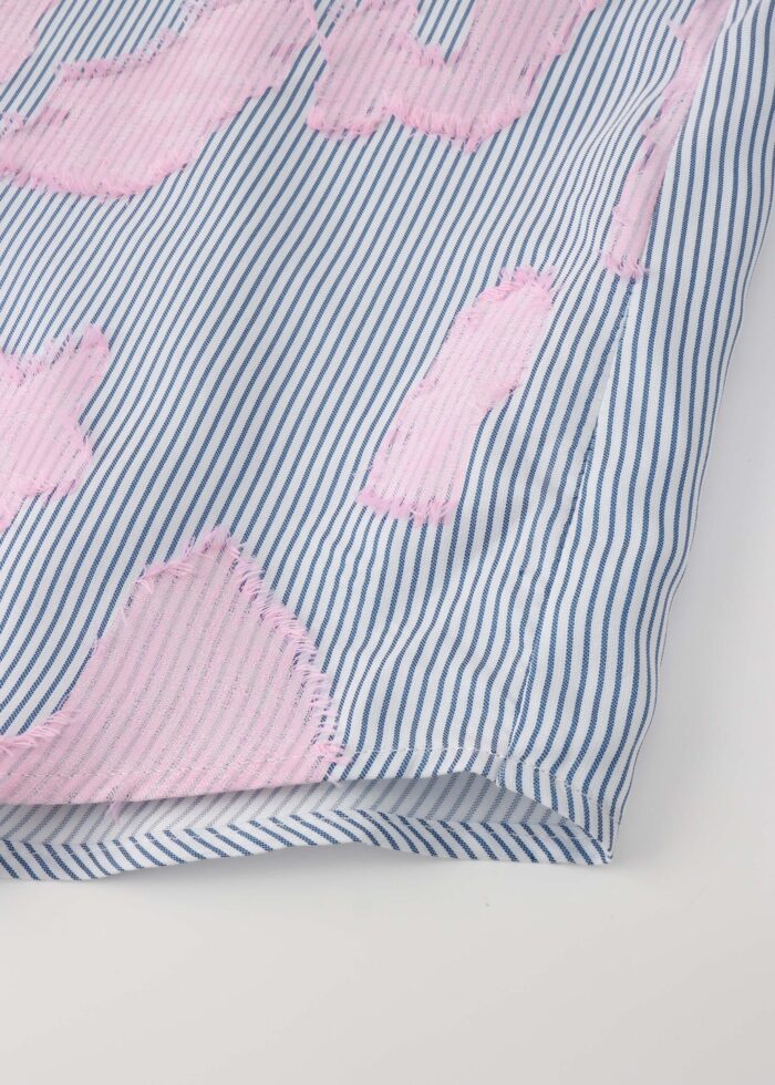 Women Striped with Patches Decor Shirt - Image 5