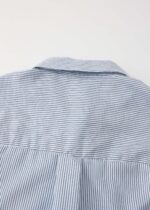 Women Striped with Patches Decor Shirt - Image 7