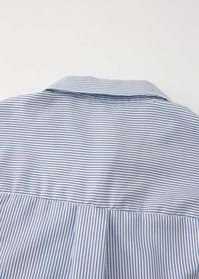 Women Striped with Patches Decor Shirt - Image 7