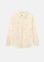 Women Floral with Strass Decor Shirt