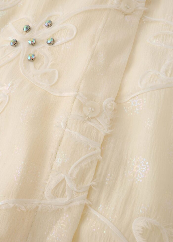 Women Floral with Strass Decor Shirt - Image 4