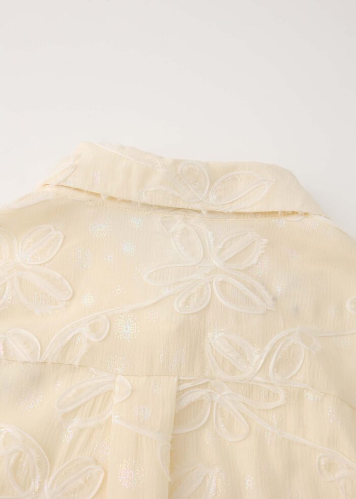 Women Floral with Strass Decor Shirt - Image 7