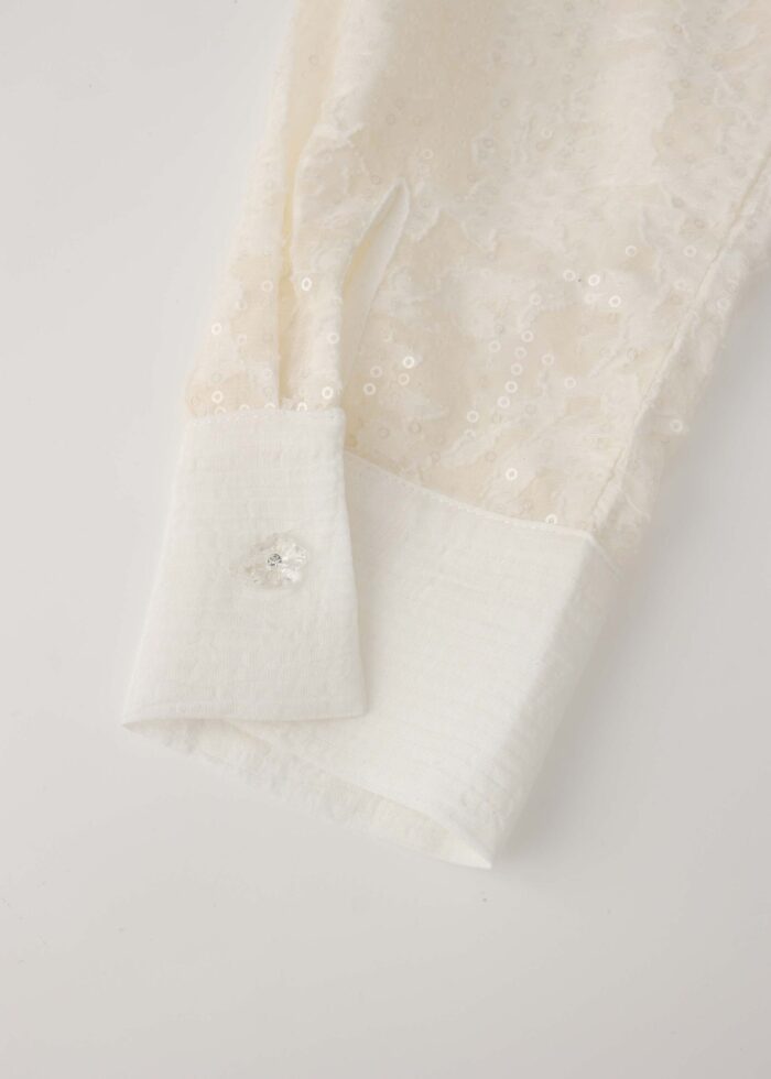 Women Embroidery with Beads Decor Shirt - Image 6